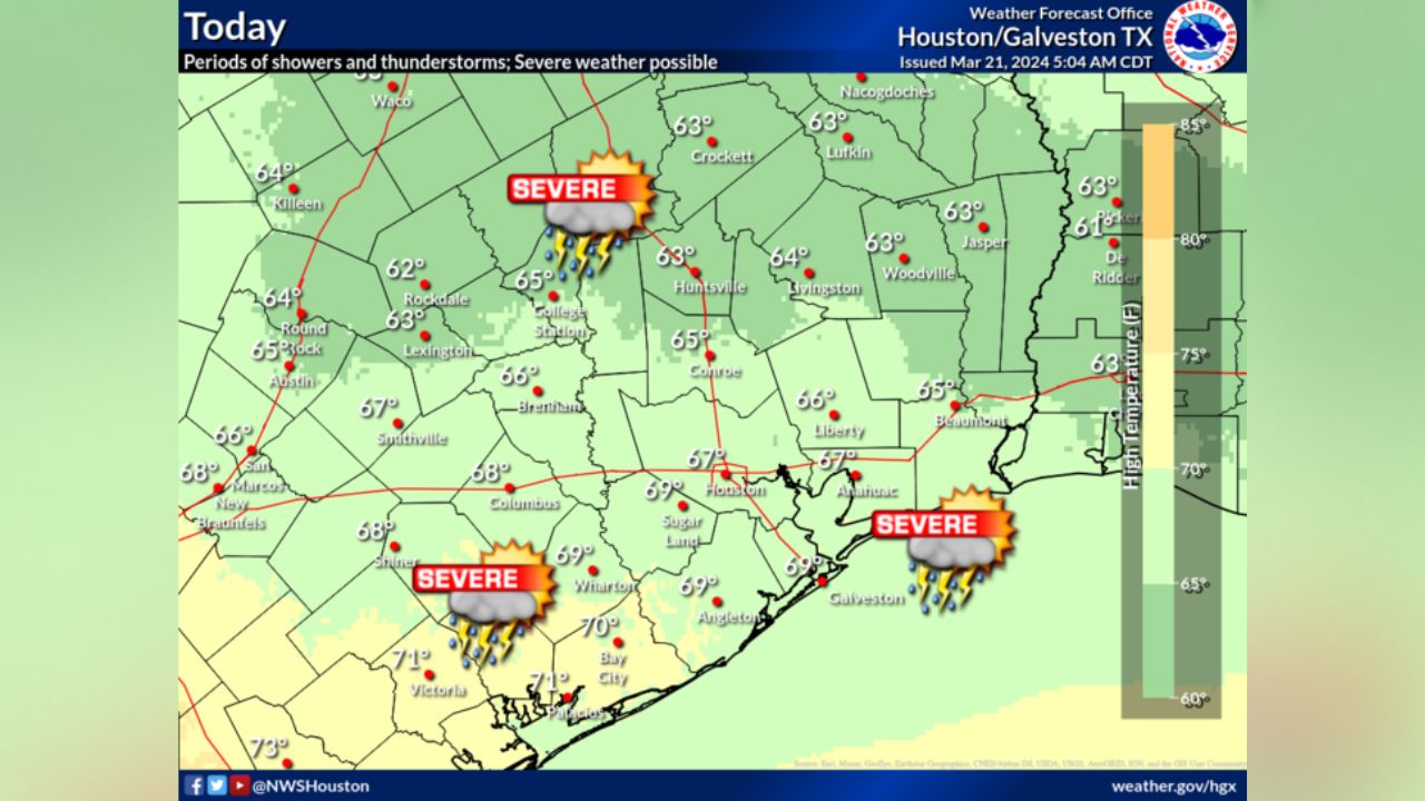 Alerta de tormenta severa en Houston: granizo y vientos dañinos