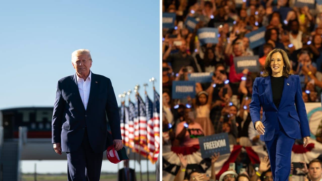 Kamala Harris y Donald Trump en una carrera presidencial reñidísima, según encuesta de CNN.