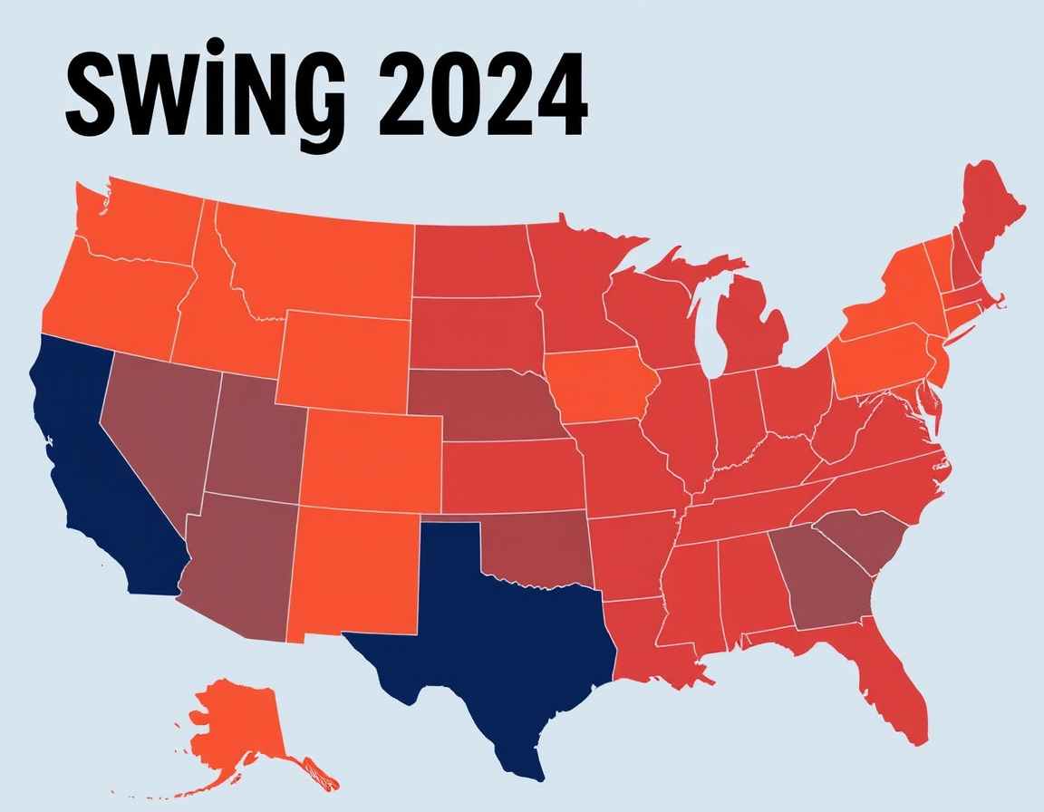 Los siete estados decisivos, conocidos como "swing states", jugarán un rol crucial en las elecciones presidenciales de EE.UU. en 2024.