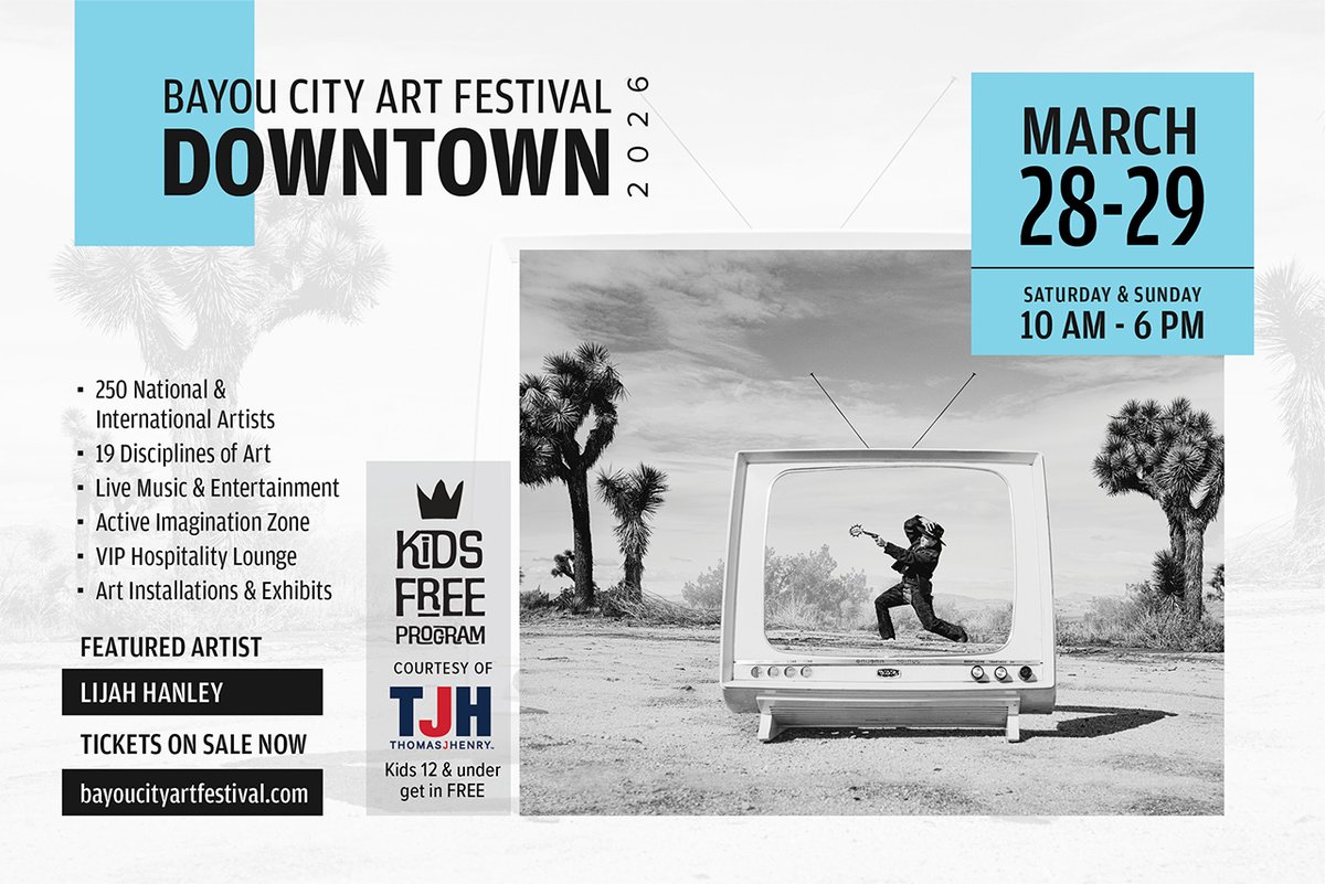 Bayou City Art Festival Downtown Houston 28-29 de marzo 2026