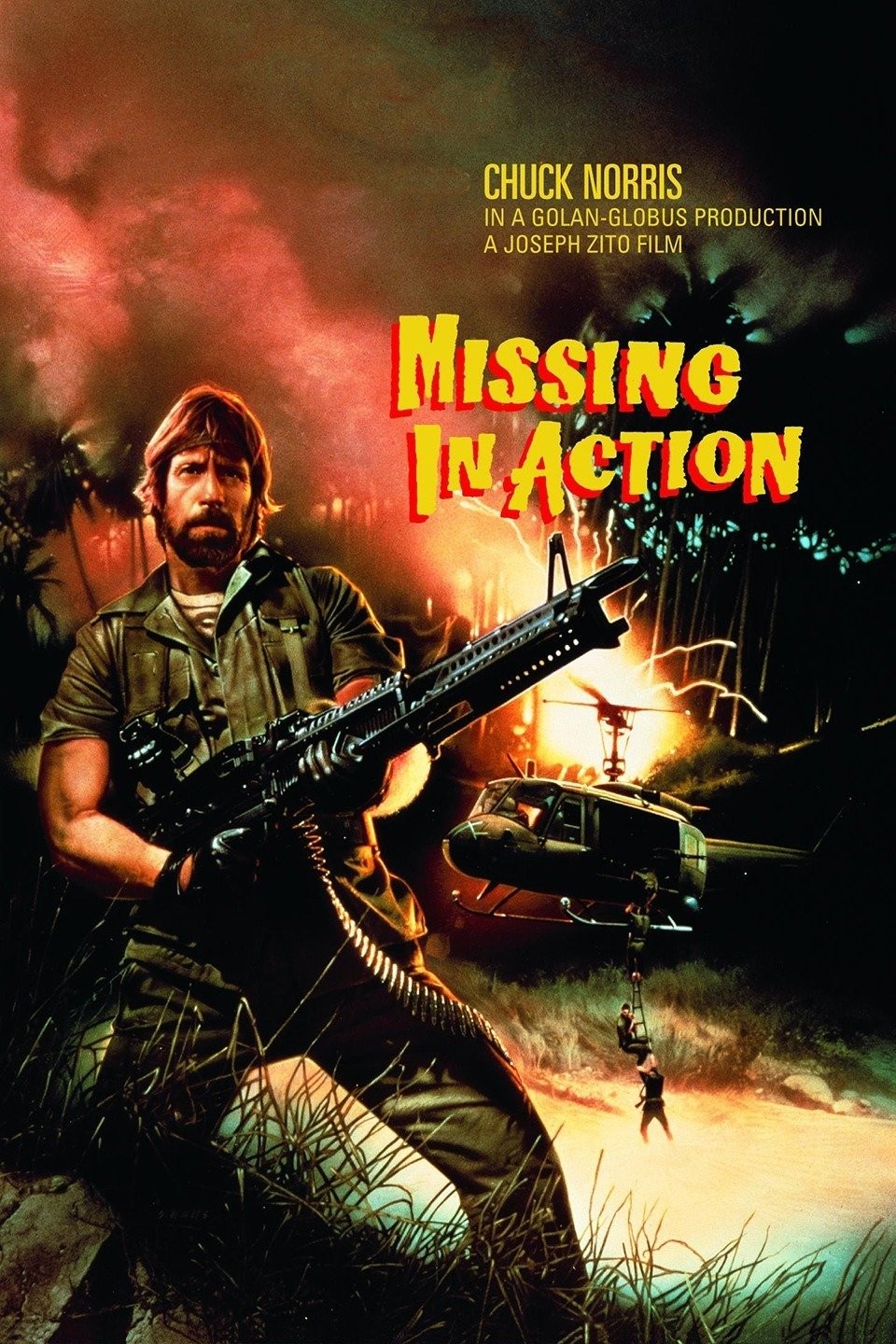 Póster de Missing in Action con Chuck Norris