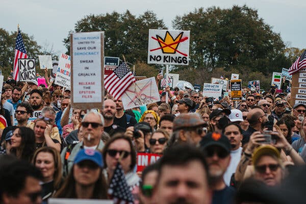 No Kings protest crowd Texas 2026