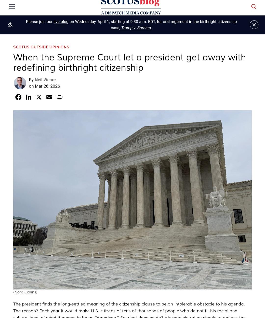 SCOTUS ciudadanía nacimiento Trump
