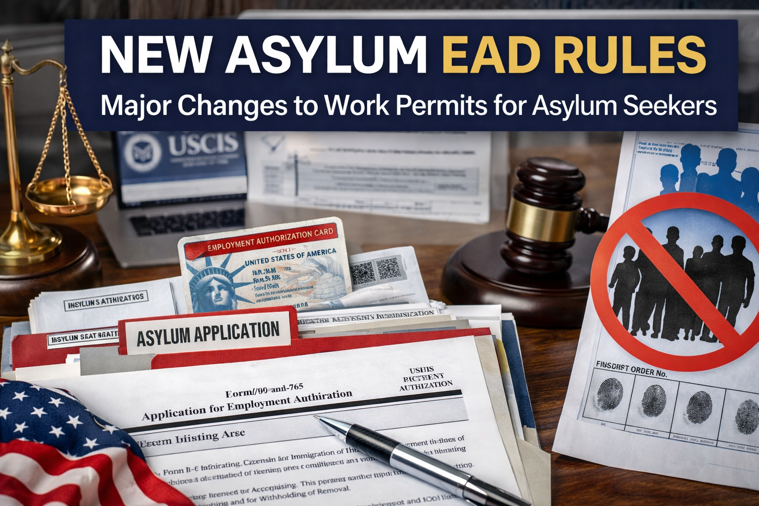 Infografía sobre las nuevas reglas de permisos de trabajo para asilados