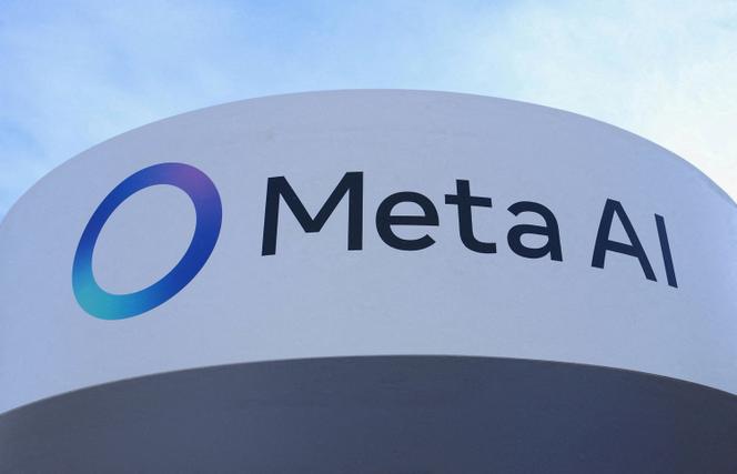 Logotipo de Meta AI en la sede de la empresa