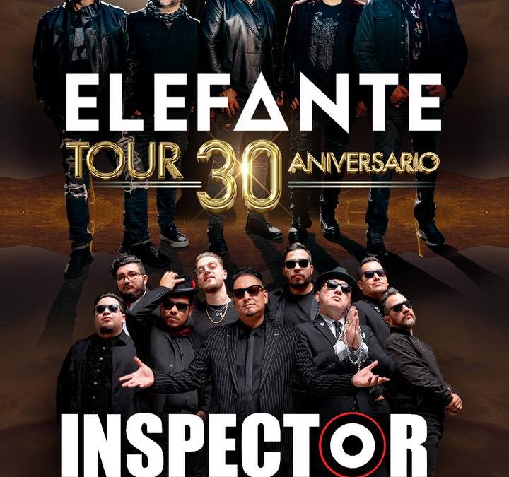 Póster del concierto Elefante Tour 30 Aniversario con Inspector en Club Aragón Houston