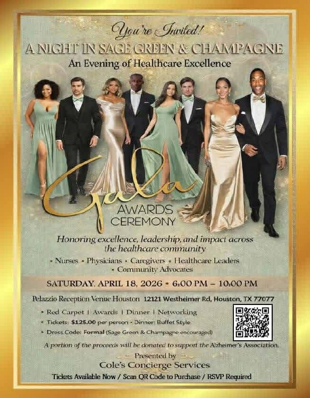 A Night in Sage Green & Champagne - Gala Awards Ceremony - April 18, 2026 - Palazzio Reception Venue Houston