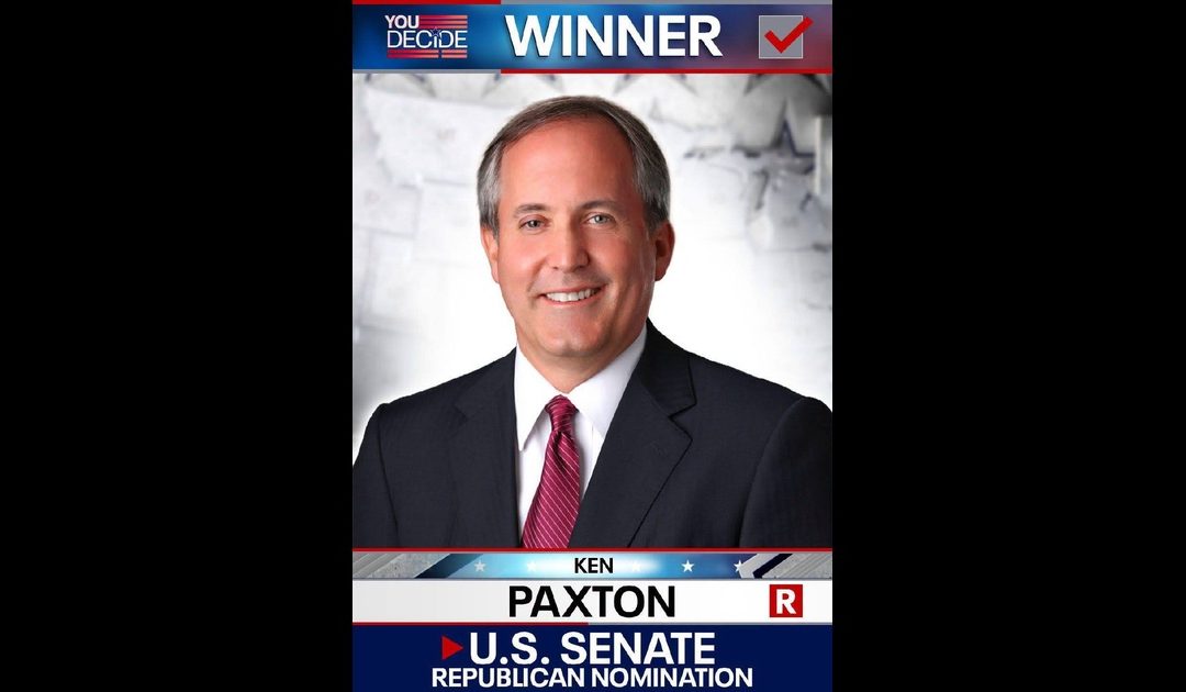 Ken Paxton Winner U.S. Senate Republican Nomination