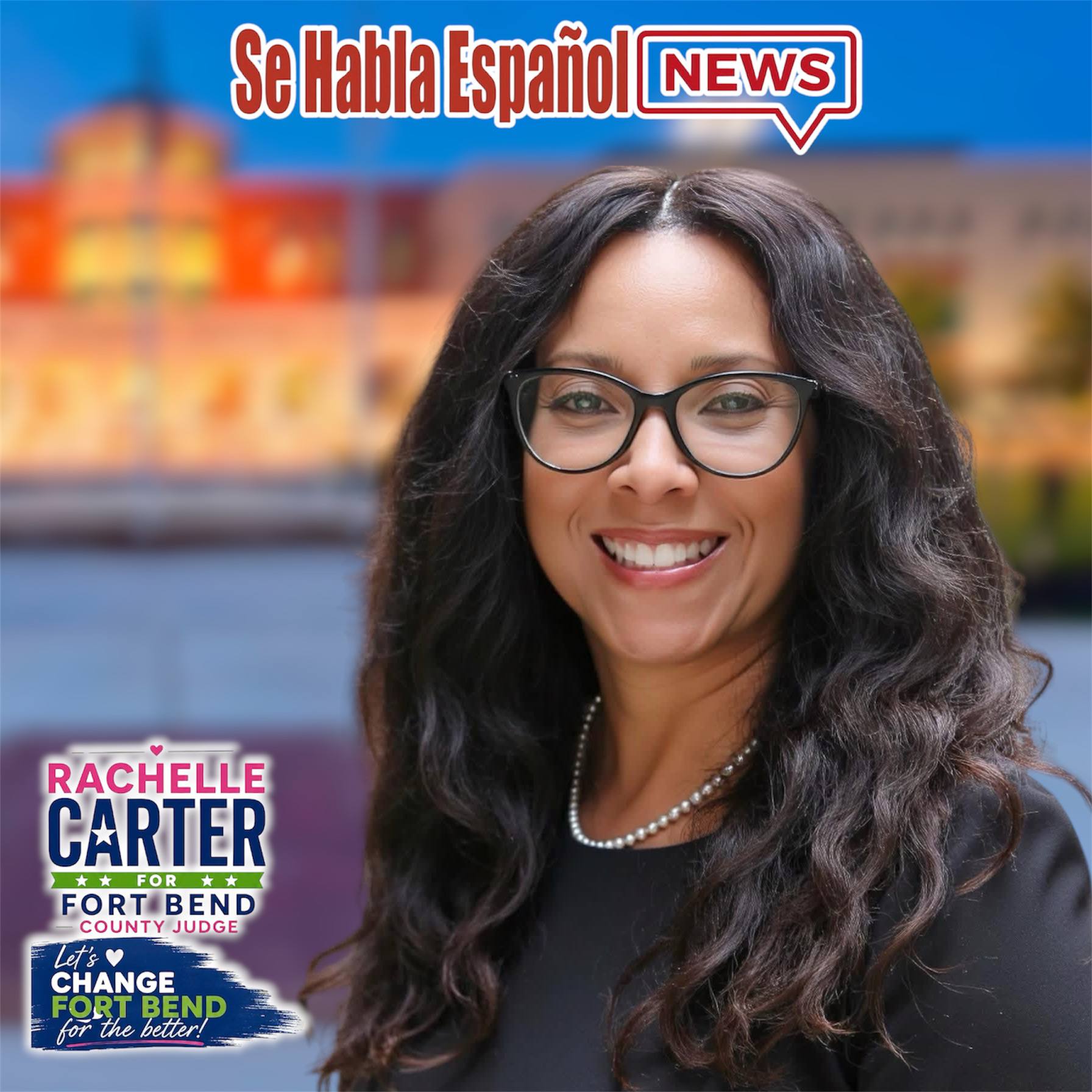 Retrato oficial de Rachelle Carter con marca Se Habla Español News