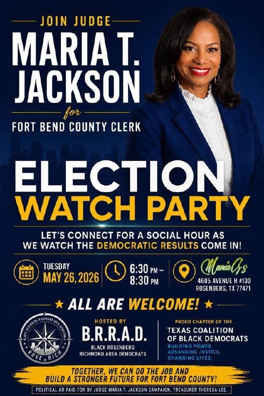 Election Watch Party flyer de Maria T. Jackson