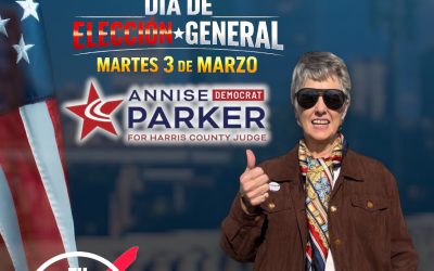 🗳️ ¡HOY es el momento de decidir! Vota este Martes 3 de Marzo por Annise Parker para Jueza del Condado Harris
